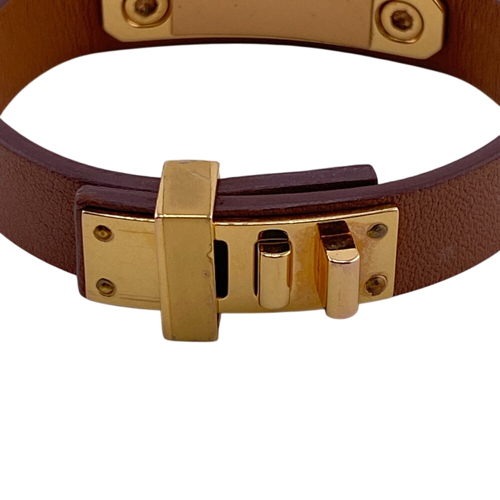 HERMES bracelet leather Brown Asdukour(Unisex) Used