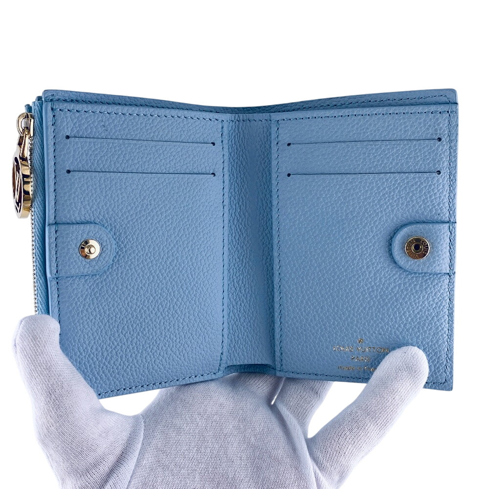 LOUIS VUITTON Bifold Wallet M83587 leather blue Monogram Ann Platt Lisa