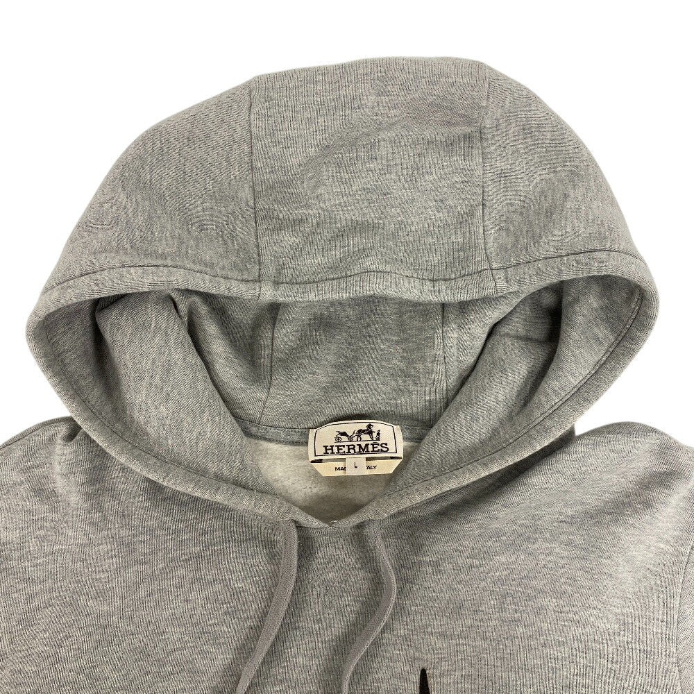 HERMES Hoodie cotton gray Super H L