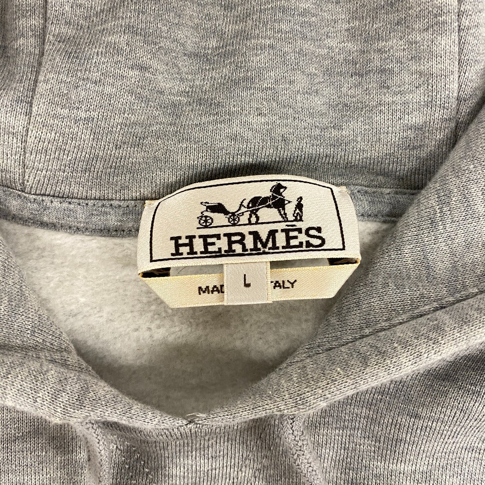 HERMES Hoodie cotton gray Super H L