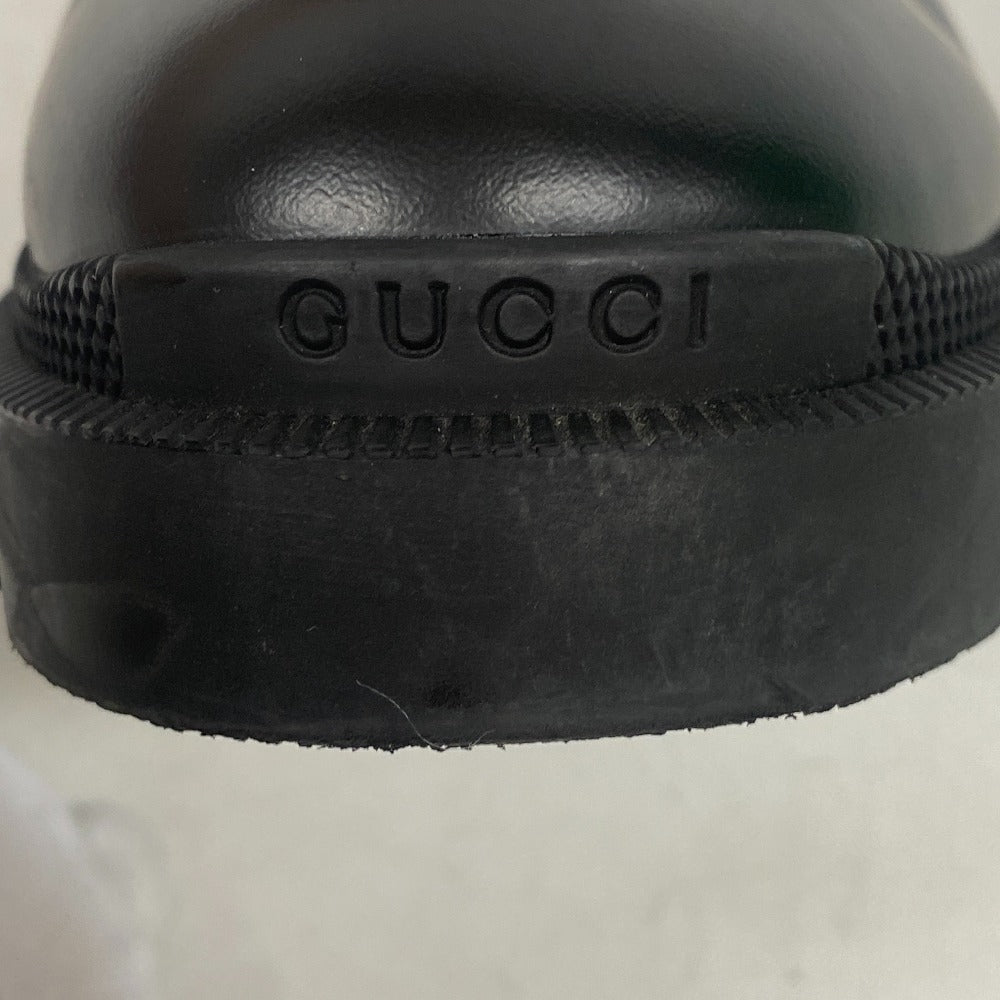 GUCCI boots 550036 leather black GG Marmont Velcro Strap Jewel 37