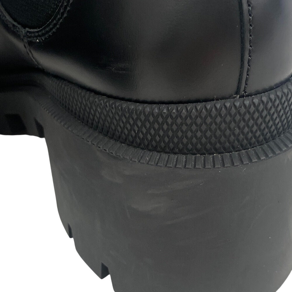 GUCCI boots 550036 leather black GG Marmont Velcro Strap Jewel 37