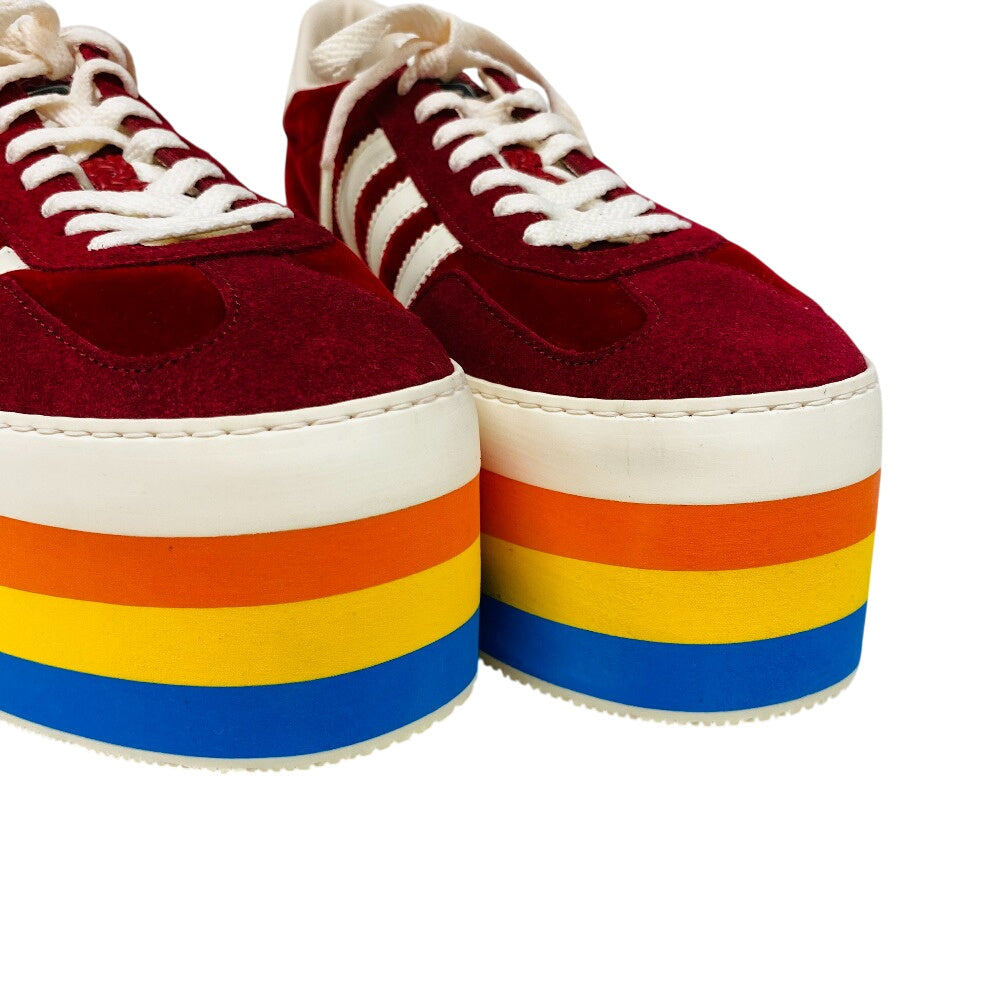 GUCCI sneakers 707871 Suede, Velvet Red Three Stripes 42 1/2