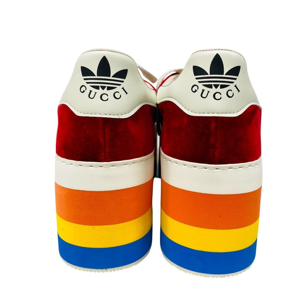 GUCCI sneakers 707871 Suede, Velvet Red Three Stripes 42 1/2