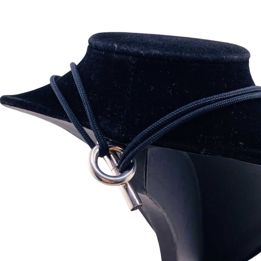 HERMES choker fabric black Chene Dunkle