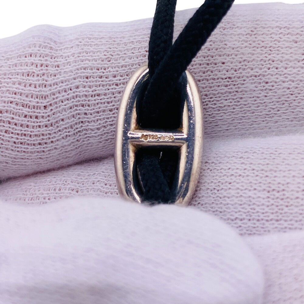 HERMES choker fabric black Chene Dunkle