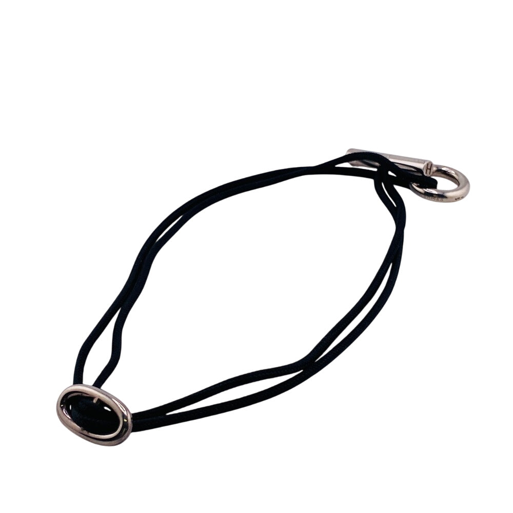 HERMES choker fabric black Chene Dunkle