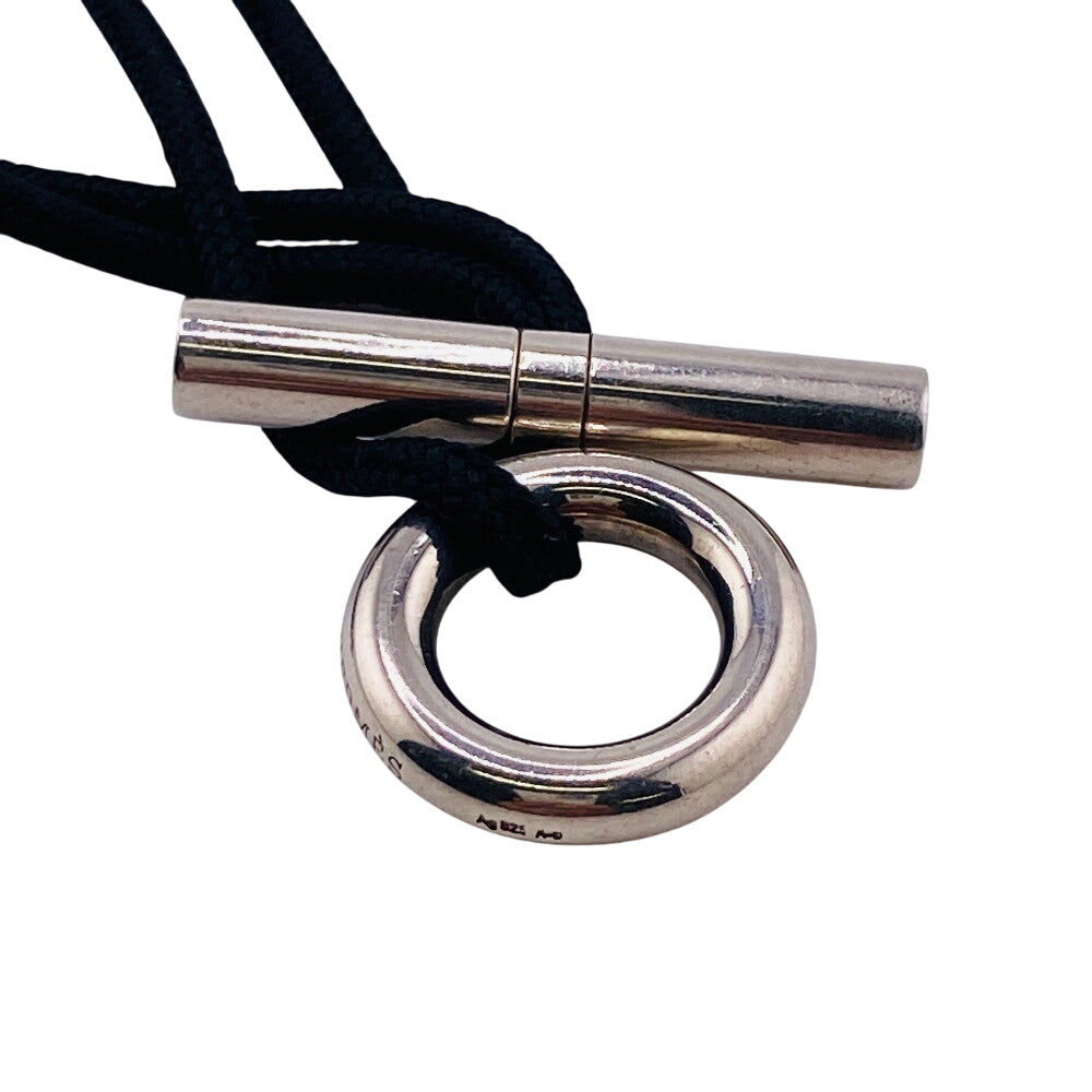 HERMES choker fabric black Chene Dunkle