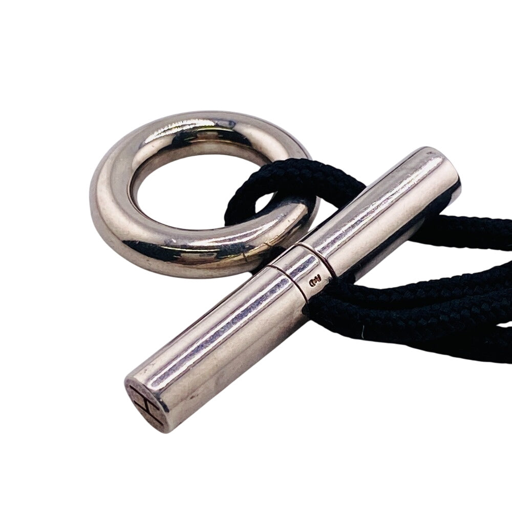 HERMES choker fabric black Chene Dunkle
