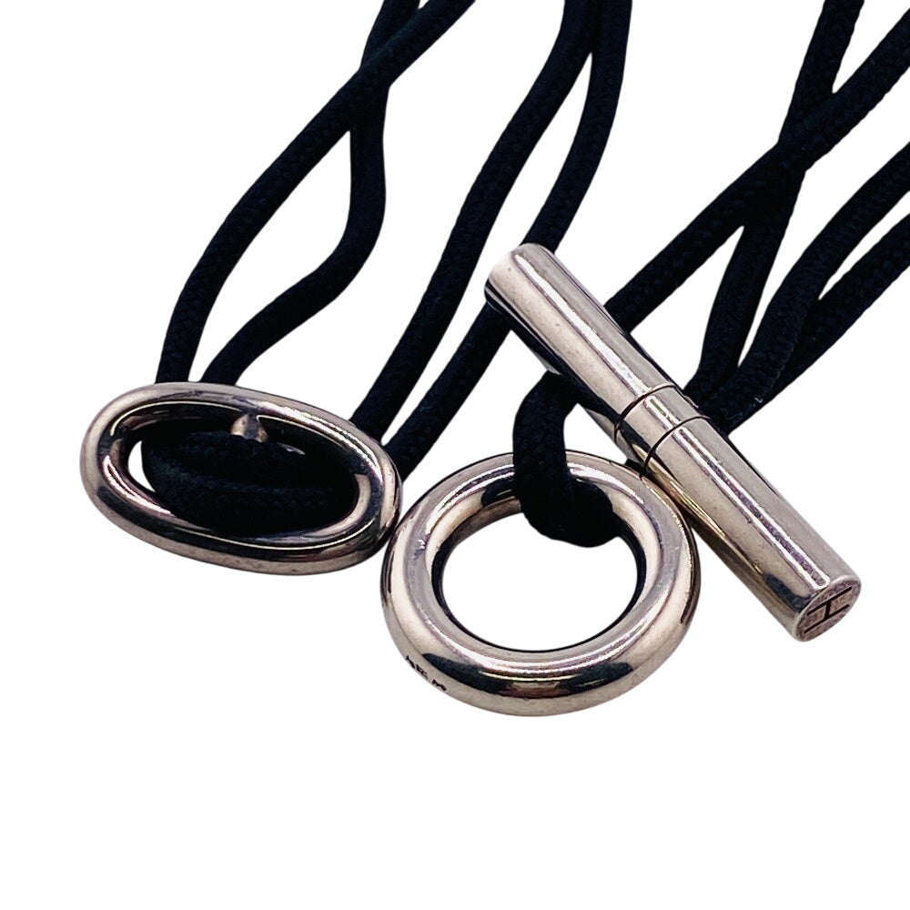 HERMES choker fabric black Chene Dunkle