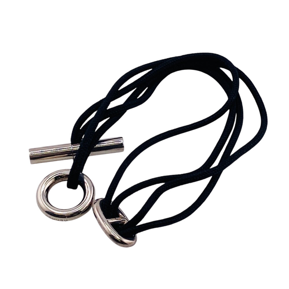 HERMES choker fabric black Chene Dunkle
