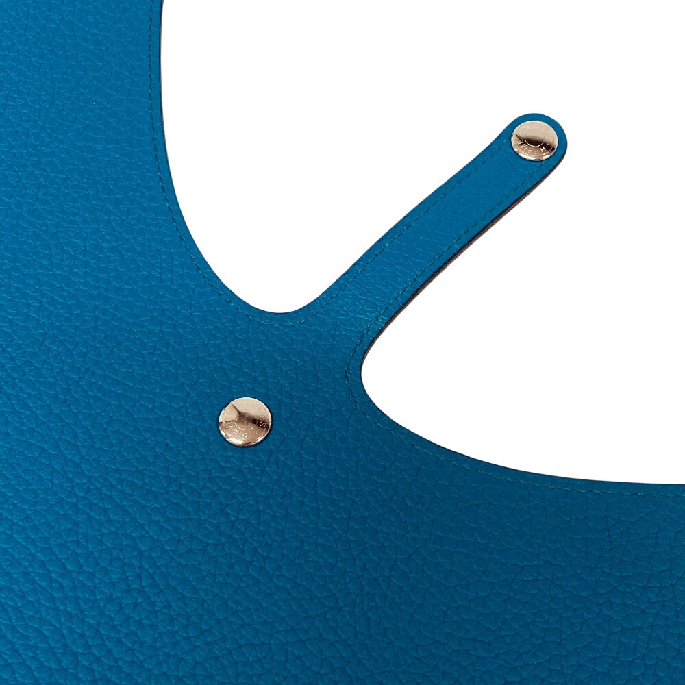 HERMES Sun visor leather blue