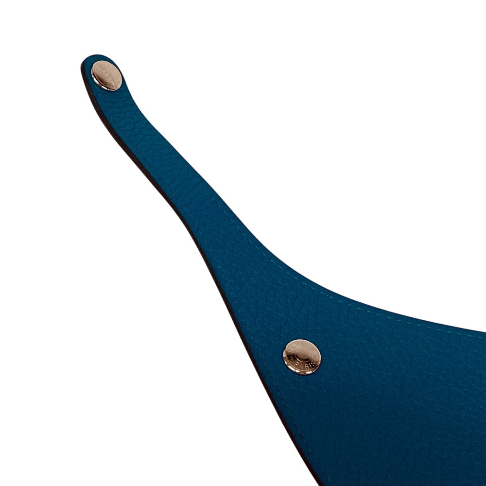 HERMES Sun visor leather blue