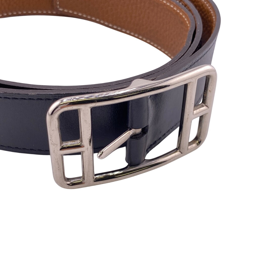HERMES belt leather black Cape Cod