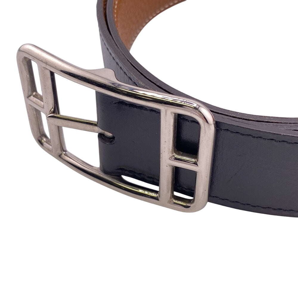 HERMES belt leather black Cape Cod
