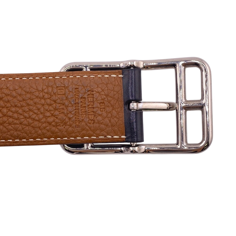HERMES belt leather black Cape Cod