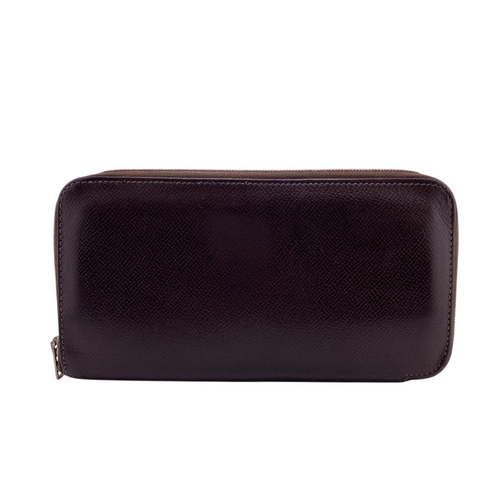 HERMES Long Wallet Purse leather Brown Asap Long Classic