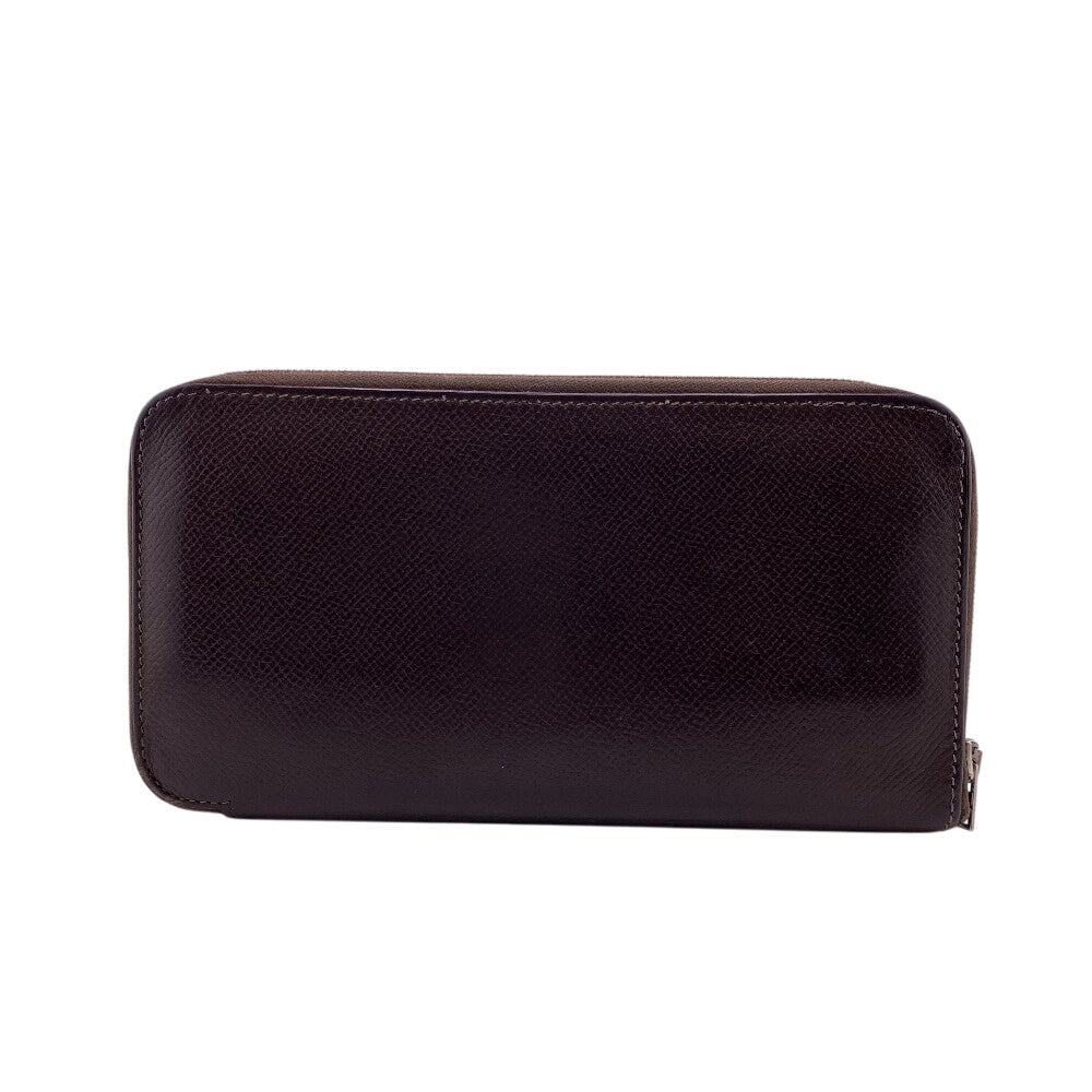 HERMES Long Wallet Purse leather Brown Asap Long Classic