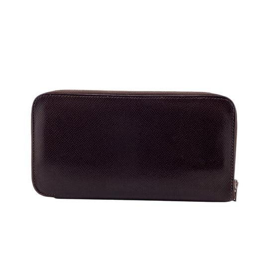 HERMES Long Wallet Purse leather Brown Asap Long Classic
