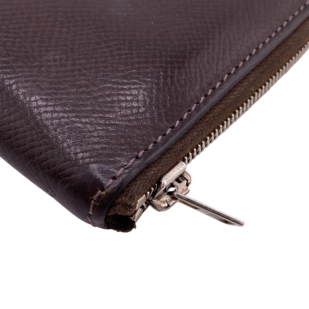HERMES Long Wallet Purse leather Brown Asap Long Classic