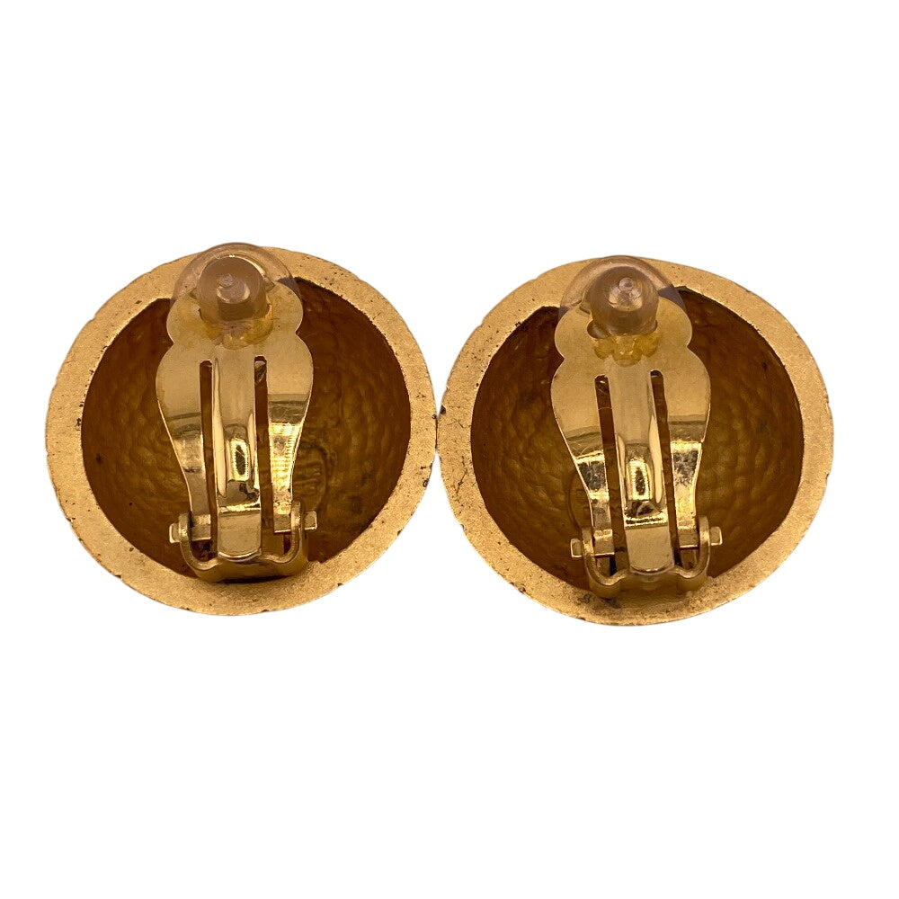 HERMES Earring Gold Plated gold Ball Globe Zodiac