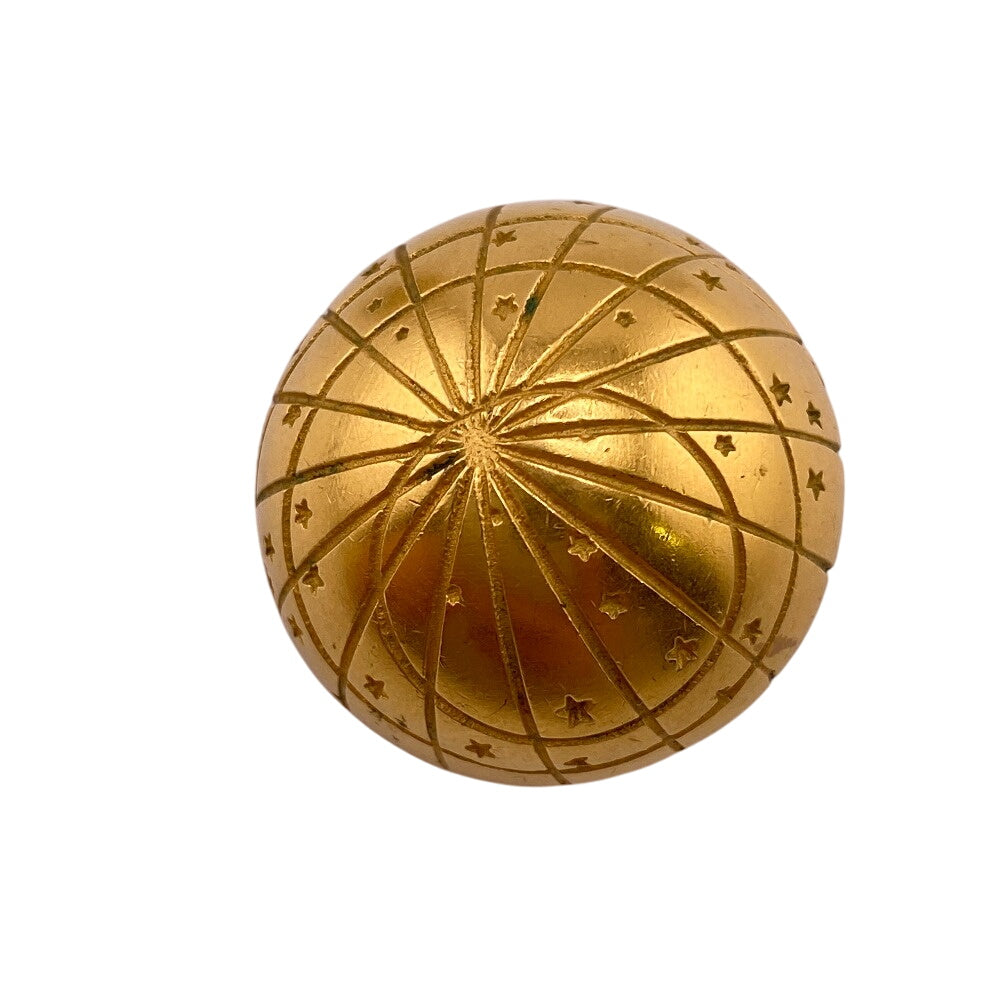 HERMES Earring Gold Plated gold Ball Globe Zodiac