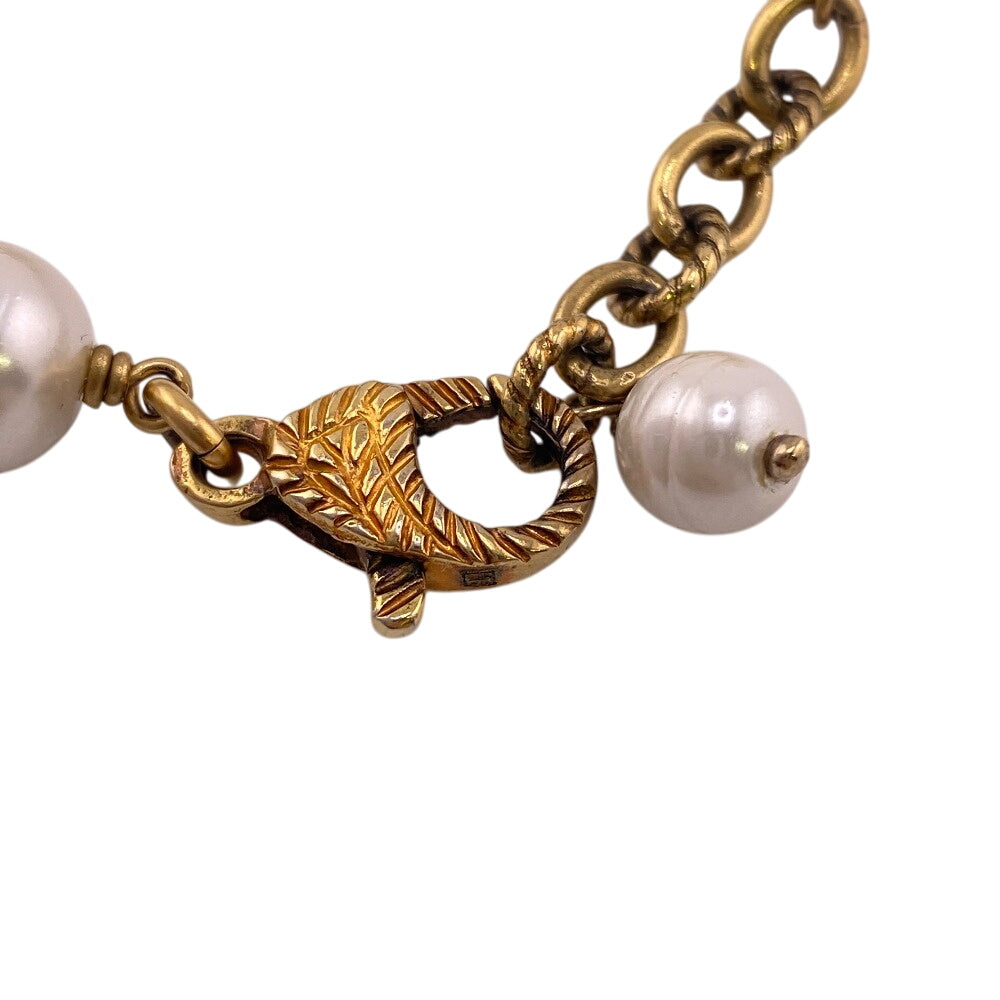 GUCCI bracelet Gold Plated gold Interlocking G Pearl Flower