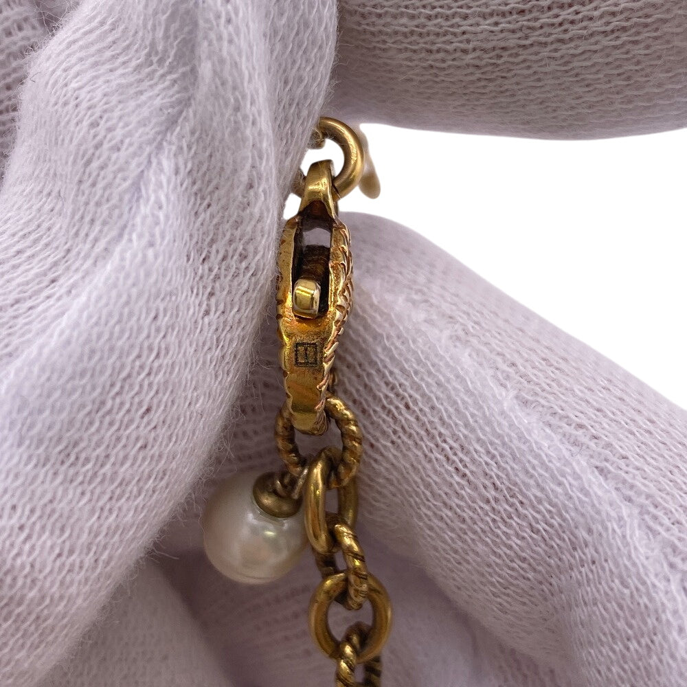 GUCCI bracelet Gold Plated gold Interlocking G Pearl Flower