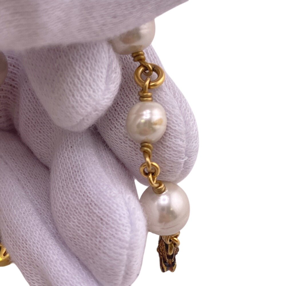 GUCCI bracelet Gold Plated gold Interlocking G Pearl Flower