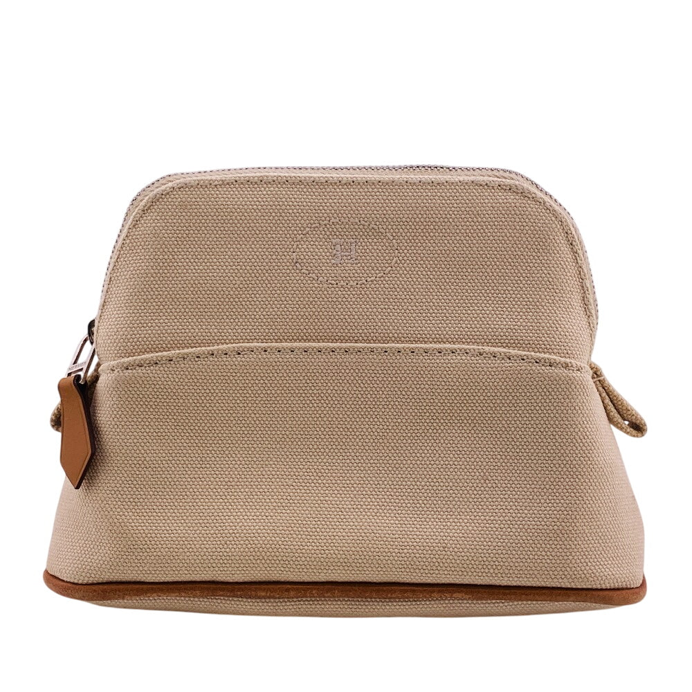 HERMES Pouch canvas beige Bollid pouch mini