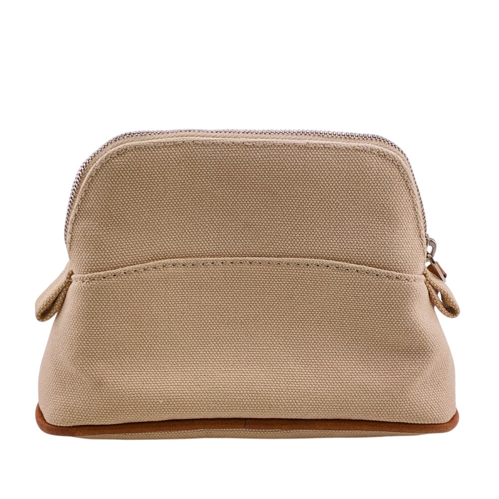 HERMES Pouch canvas beige Bollid pouch mini