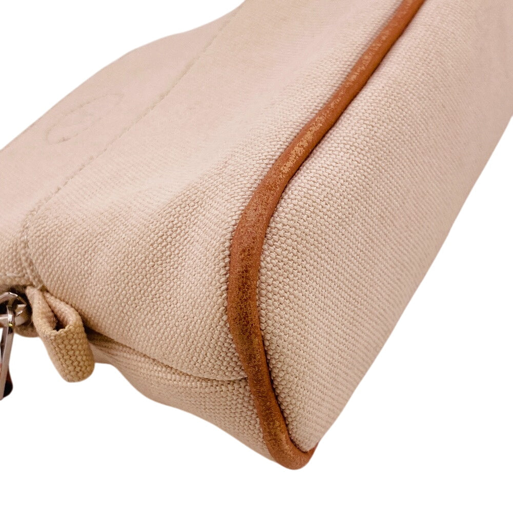 HERMES Pouch canvas beige Bollid pouch mini