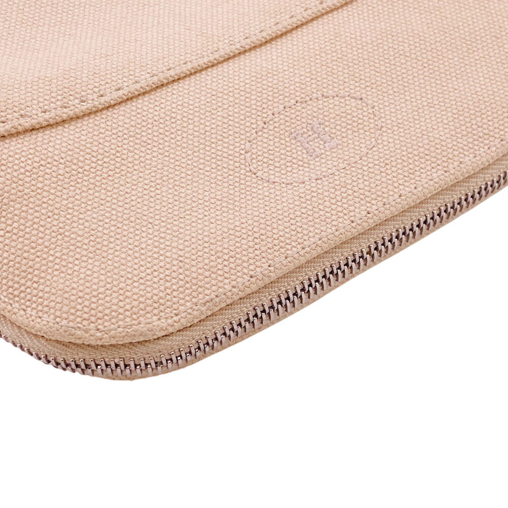 HERMES Pouch canvas beige Bollid pouch mini