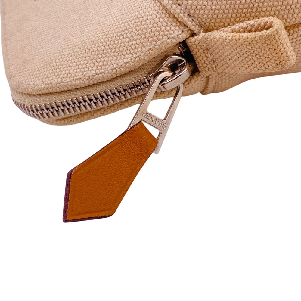 HERMES Pouch canvas beige Bollid pouch mini