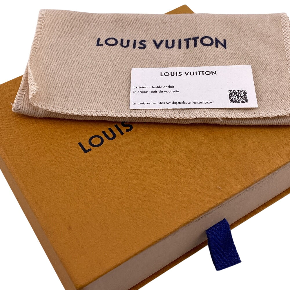 LOUIS VUITTON Bifold Wallet M82004 leather blue Monogram slender