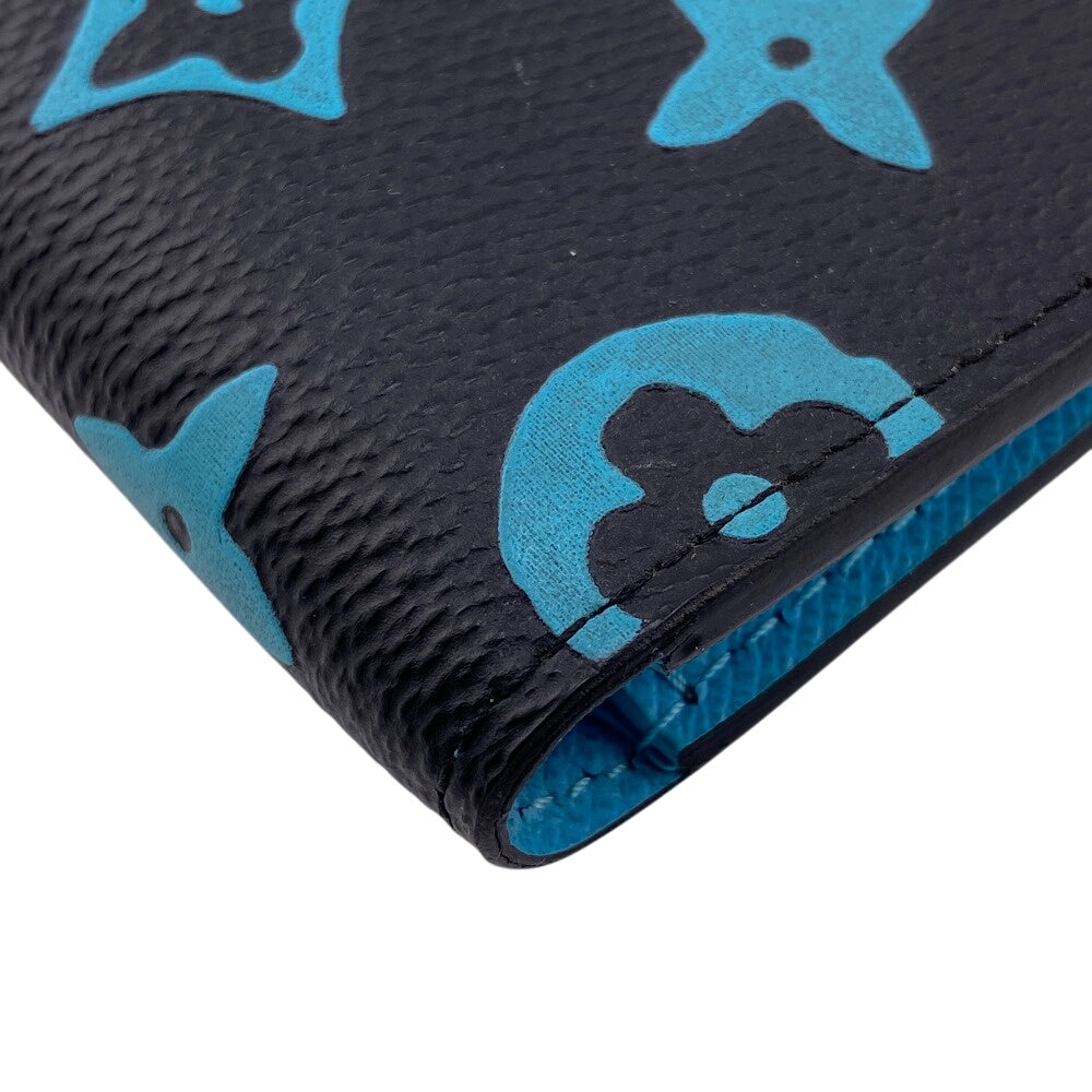 LOUIS VUITTON Bifold Wallet M82004 leather blue Monogram slender