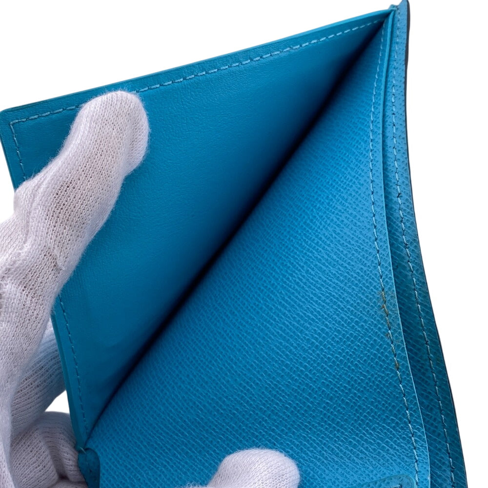 LOUIS VUITTON Bifold Wallet M82004 leather blue Monogram slender