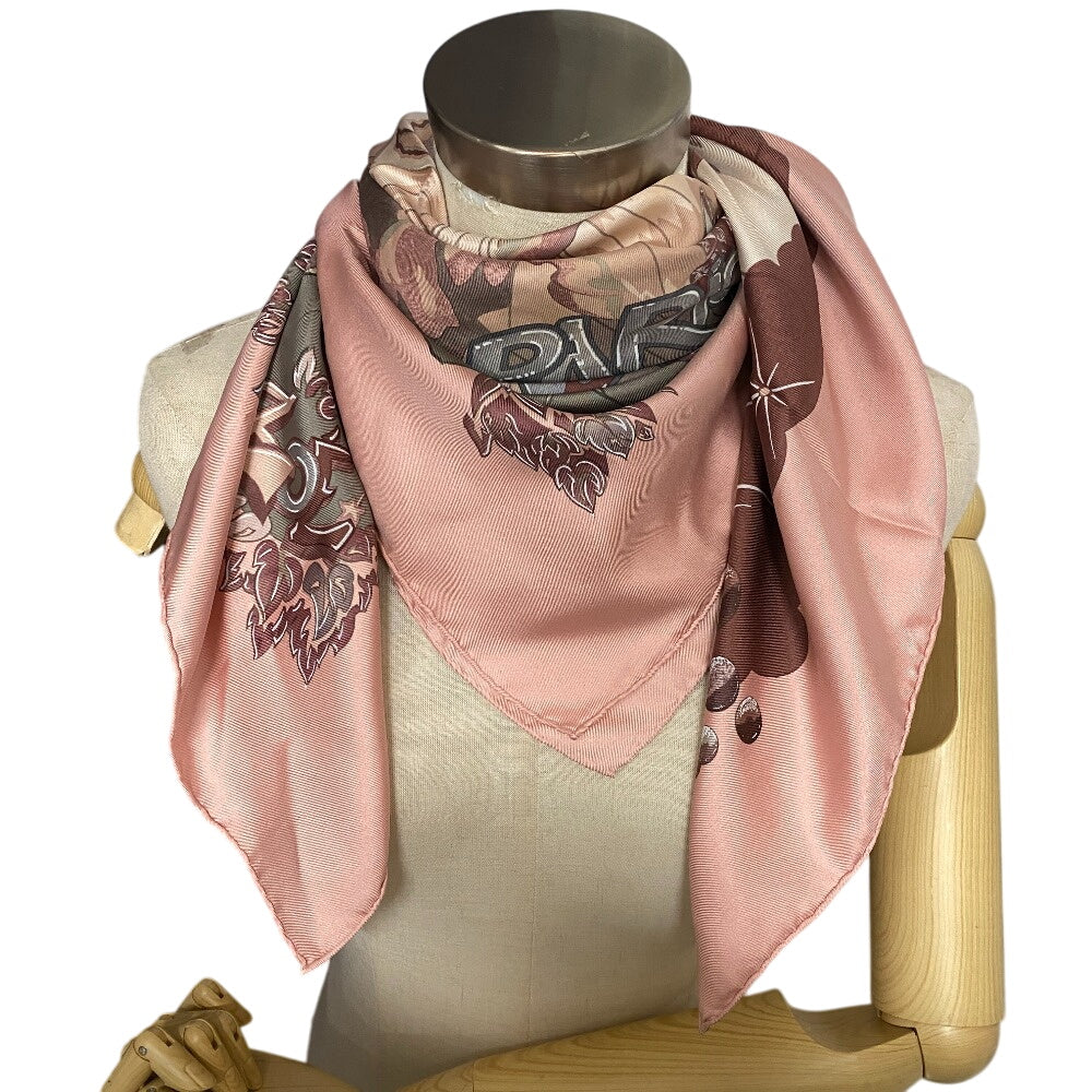 HERMES scarf silk pink AUBE LIBRE COMME L' ANGE Dawn Pegasus Carre90