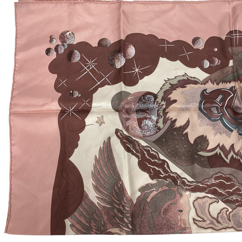 HERMES scarf silk pink AUBE LIBRE COMME L' ANGE Dawn Pegasus Carre90