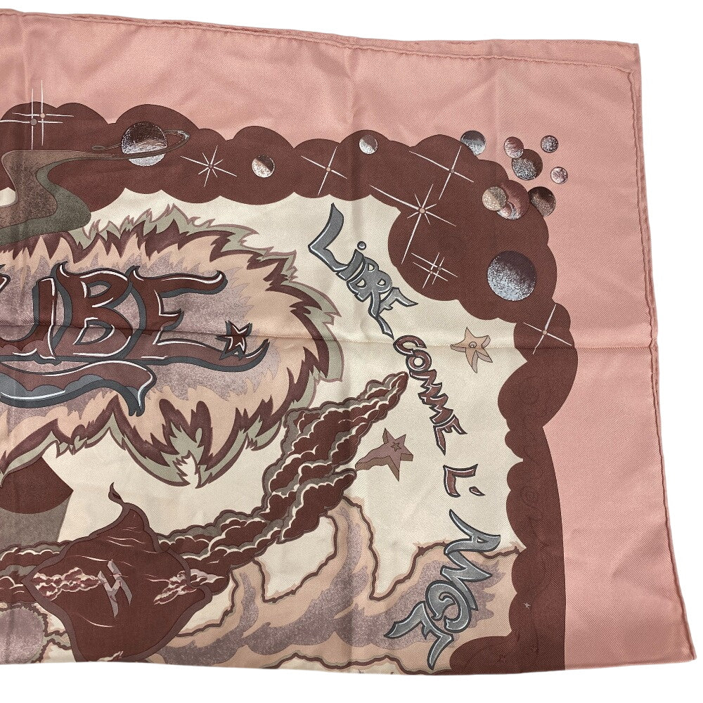 HERMES scarf silk pink AUBE LIBRE COMME L' ANGE Dawn Pegasus Carre90