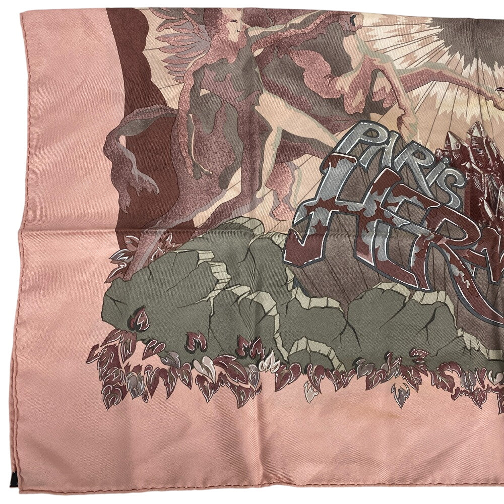 HERMES scarf silk pink AUBE LIBRE COMME L' ANGE Dawn Pegasus Carre90