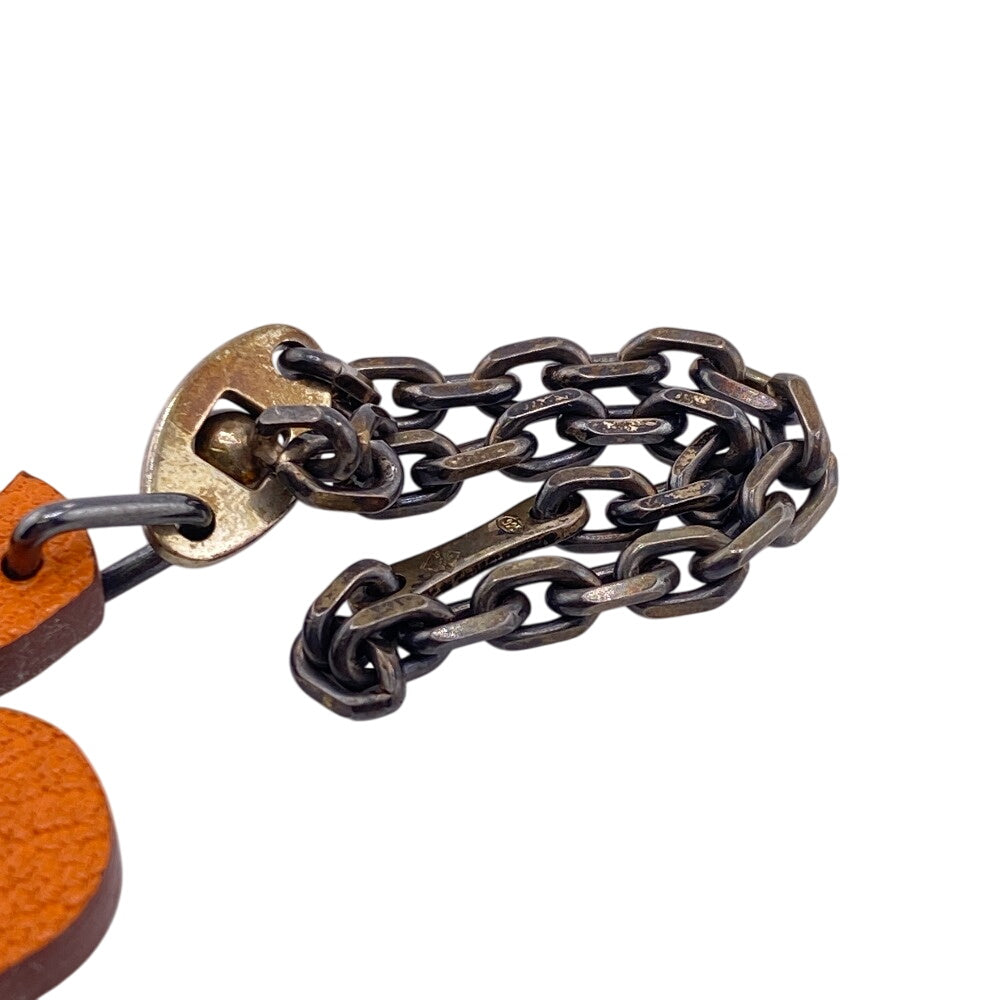 HERMES charm leather green Clover Lucky 4