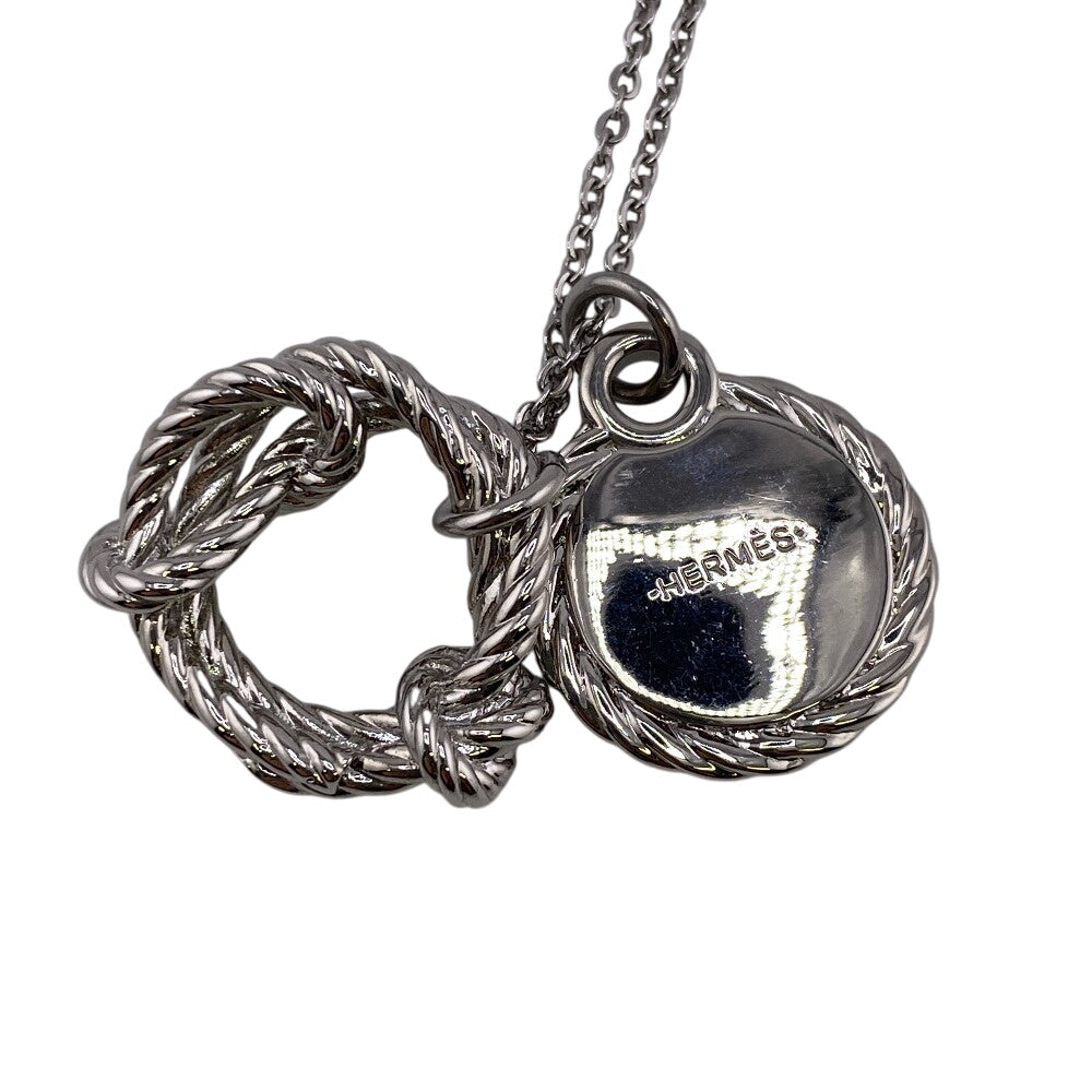 HERMES Necklace metal Silver cordage rope