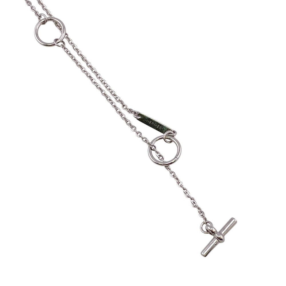 HERMES Necklace metal Silver cordage rope