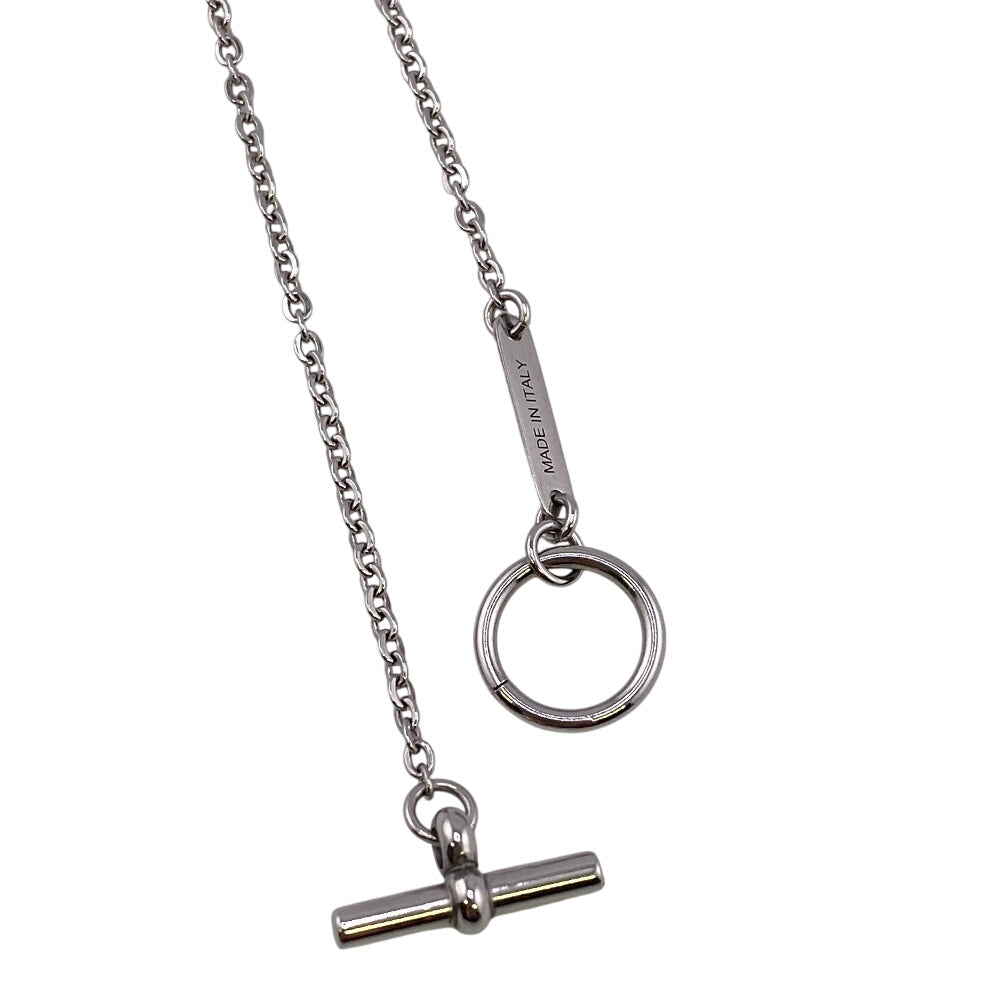 HERMES Necklace metal Silver cordage rope