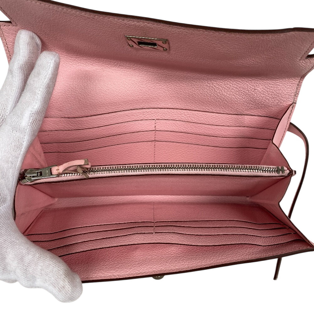 HERMES Long Wallet Purse 068964CK3Q Vaux Swift pink Kelly Wallet Gillies