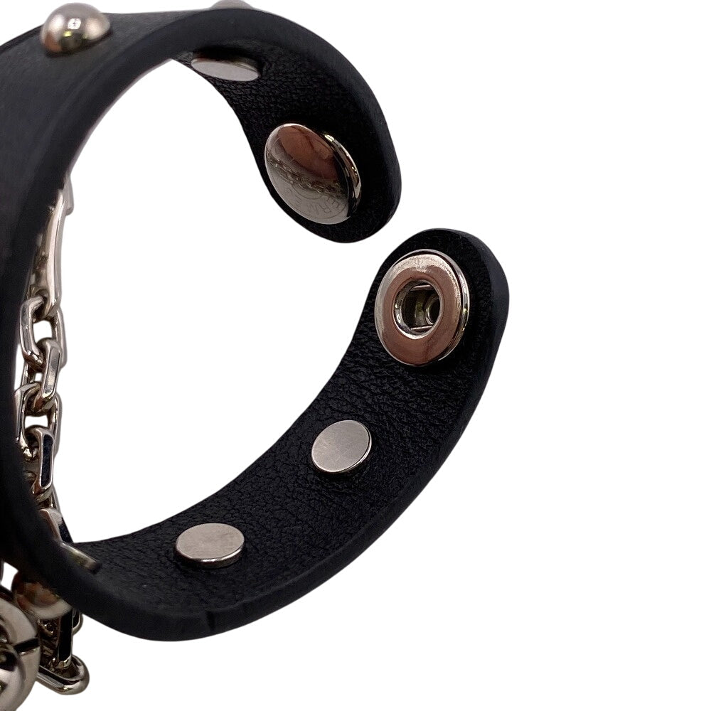 HERMES Other accessories Gold Plated, Leather black Serie button saddle