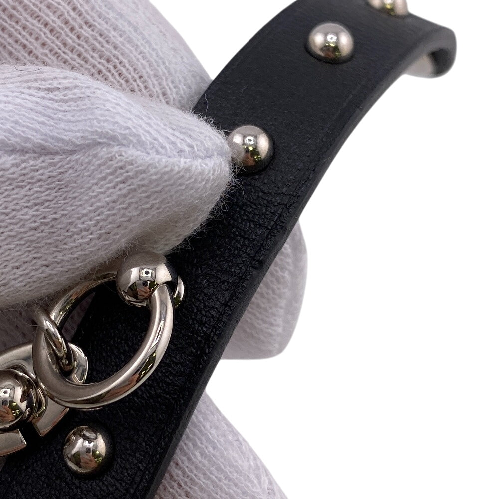 HERMES Other accessories Gold Plated, Leather black Serie button saddle