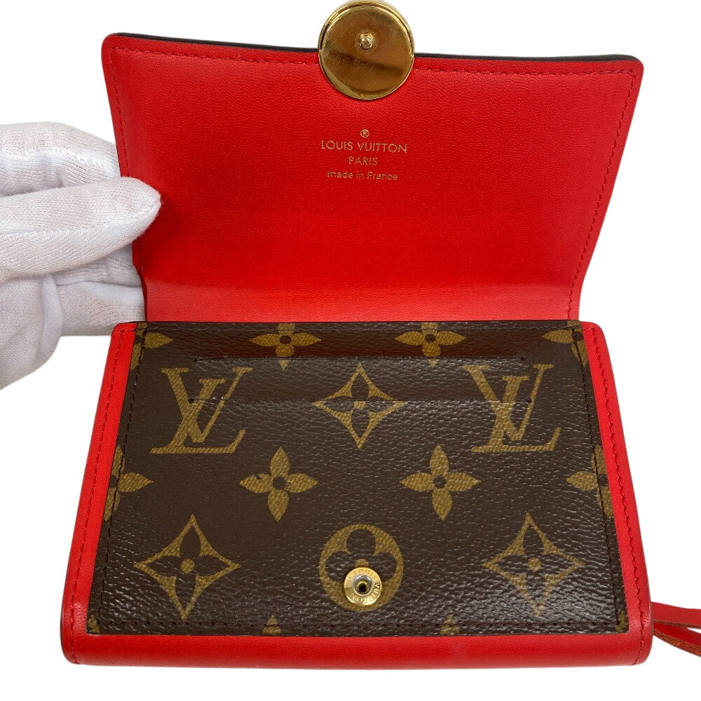 LOUIS VUITTON Bifold Wallet M64587 Monogram canvas Brown Monogram Portefeuille Flor Compact