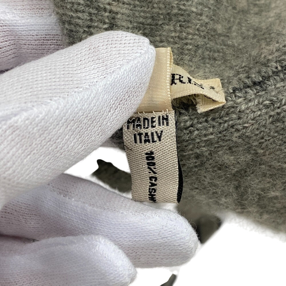 HERMES Knit cap cashmere gray H logo Knit hat ME